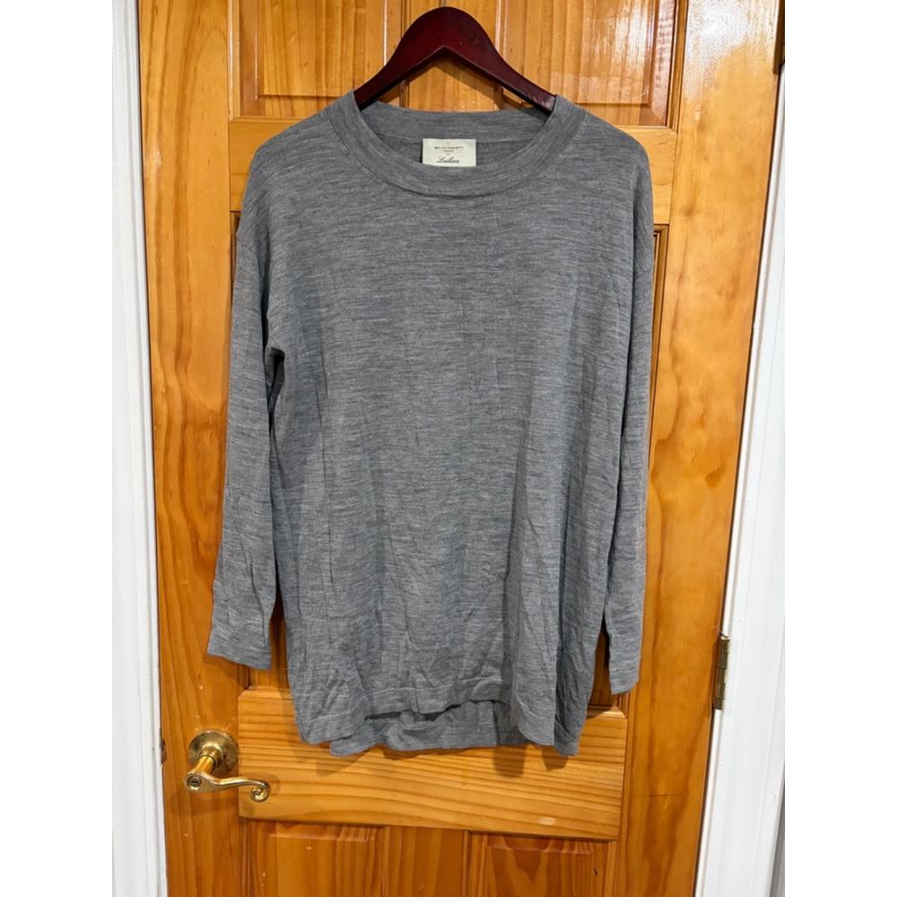 Bruno Manetti for Leilian 100% Wool Gray Sweater Italy Medium